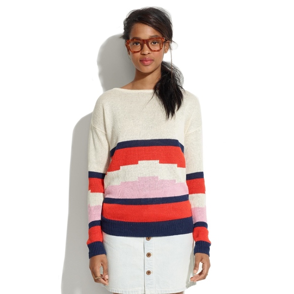 Madewell Sweaters - Madewell Striped Sweater 100% Linen size Small S